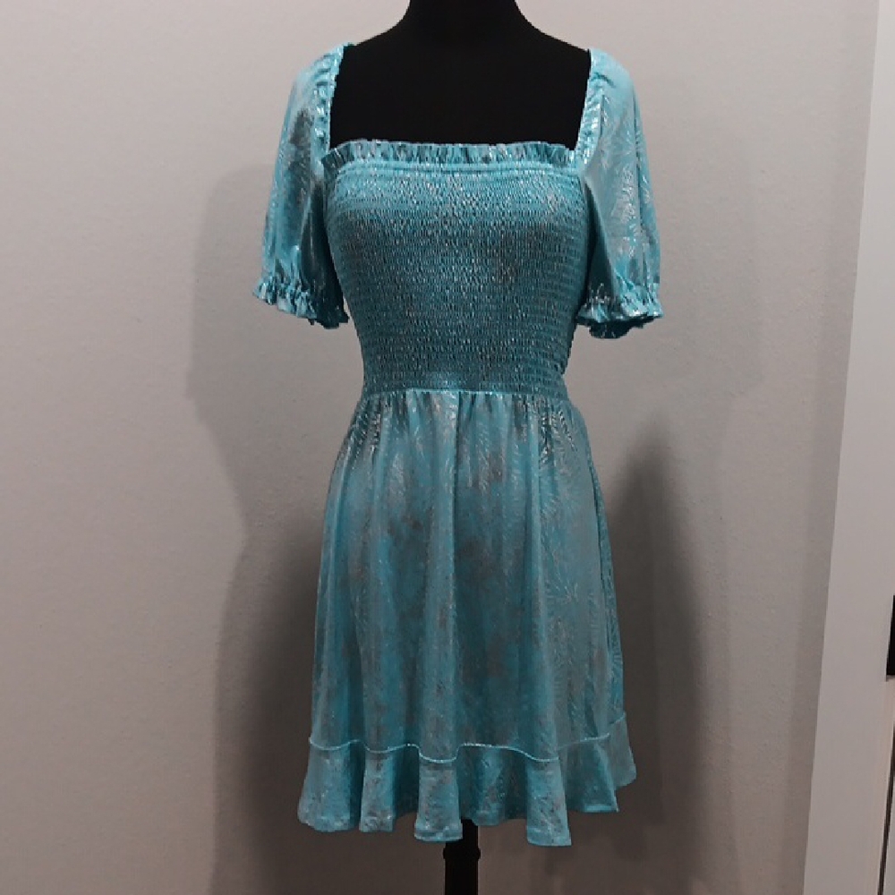 Michael Michael Kors Elegant Blue Smocked Dress size medium